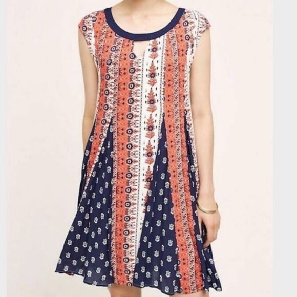 Maeve Anthropologie Canadice Patchwork Swing Dress Size S - Picture 2 of 12